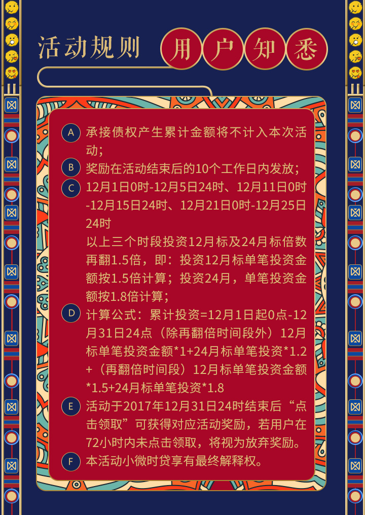 活动规则 用户知悉